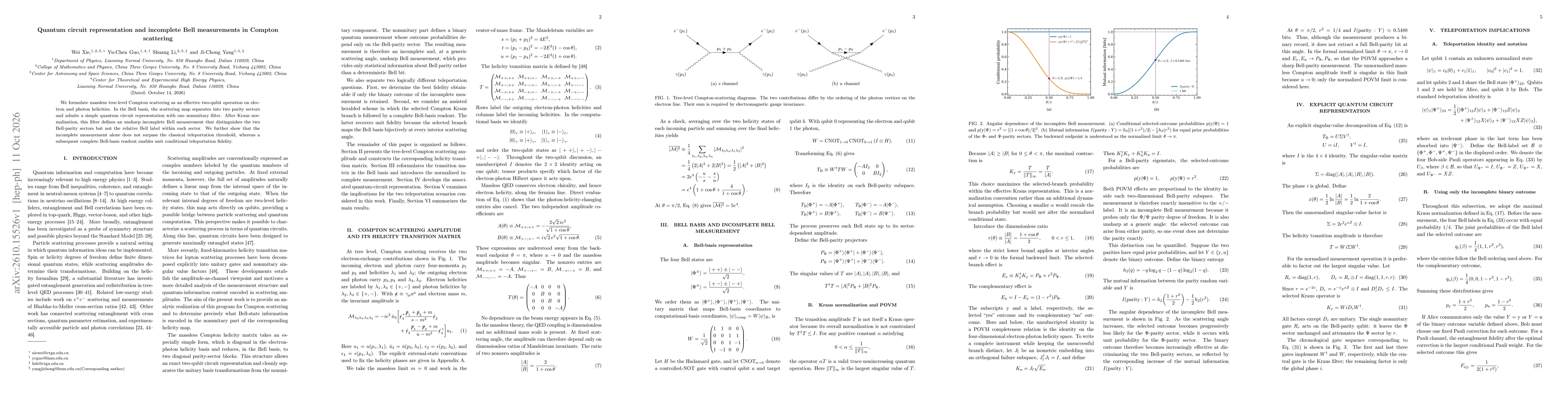 Thumbnail for Quantum circuit representation and incomplete Bell measurements in Compton scattering
