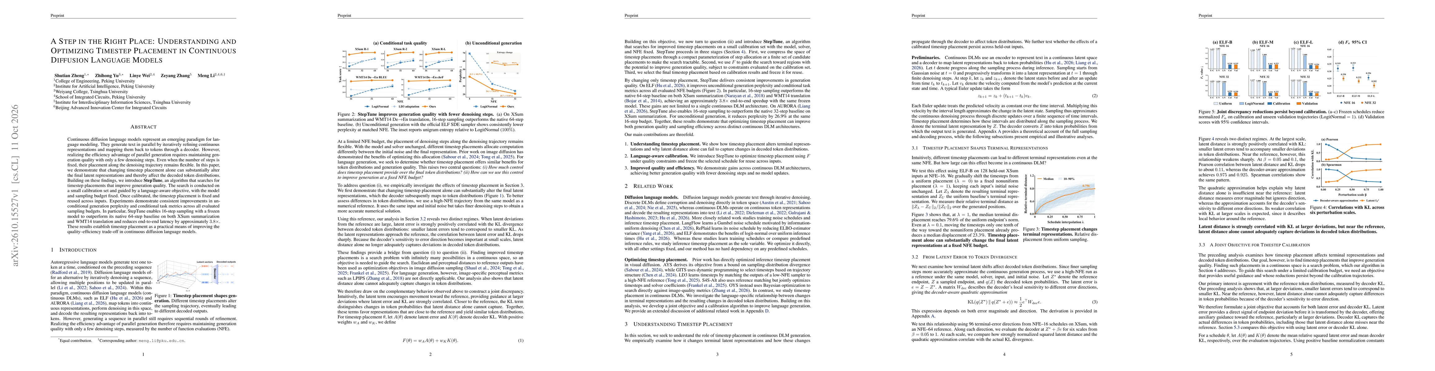 Thumbnail for A Step in the Right Place: Understanding and Optimizing Timestep Placement in Continuous Diffusion Language Models