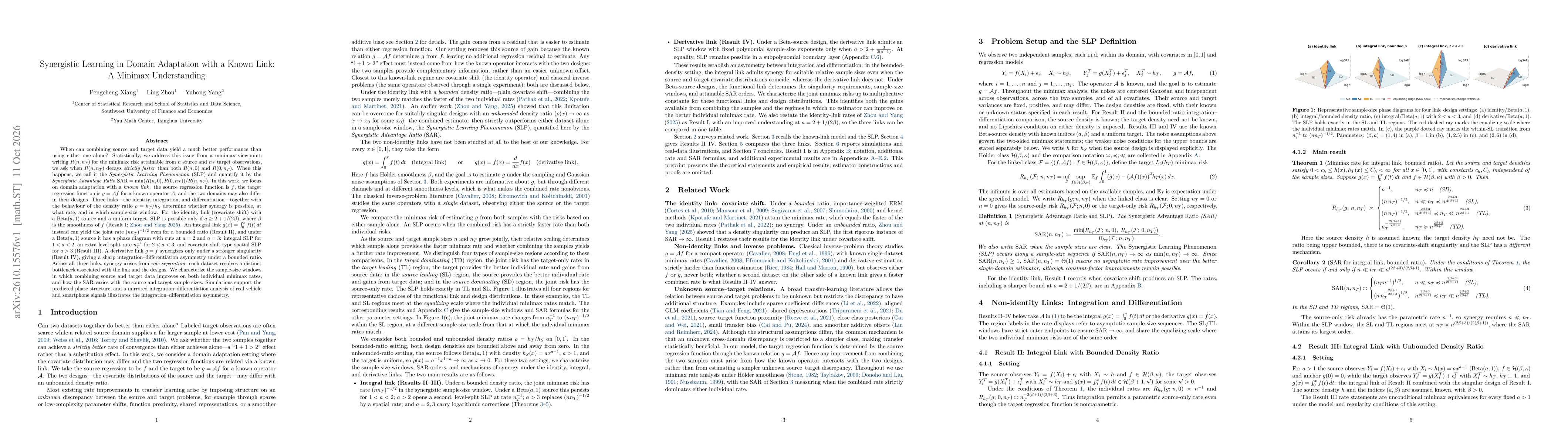 Thumbnail for Synergistic Learning in Domain Adaptation with a Known Link: A Minimax Understanding