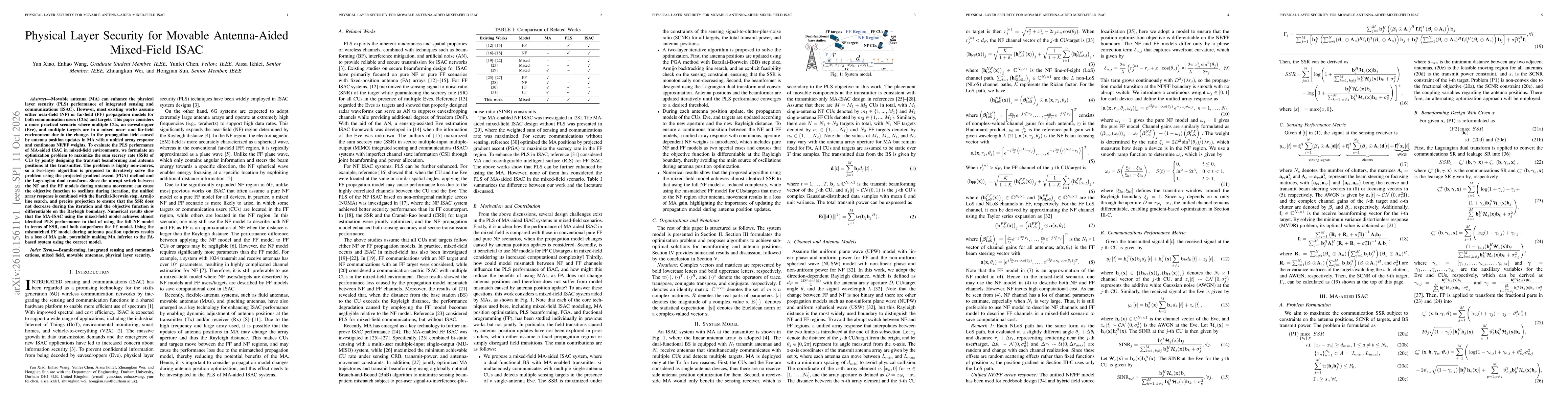 Thumbnail for Physical Layer Security for Movable Antenna-Aided Mixed-Field ISAC