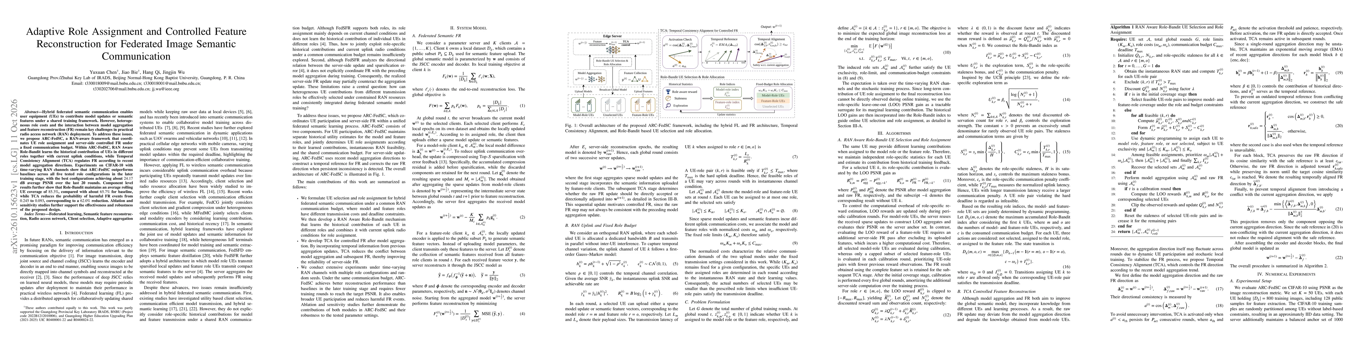 Thumbnail for Adaptive Role Assignment and Controlled Feature Reconstruction for Federated Image Semantic Communication