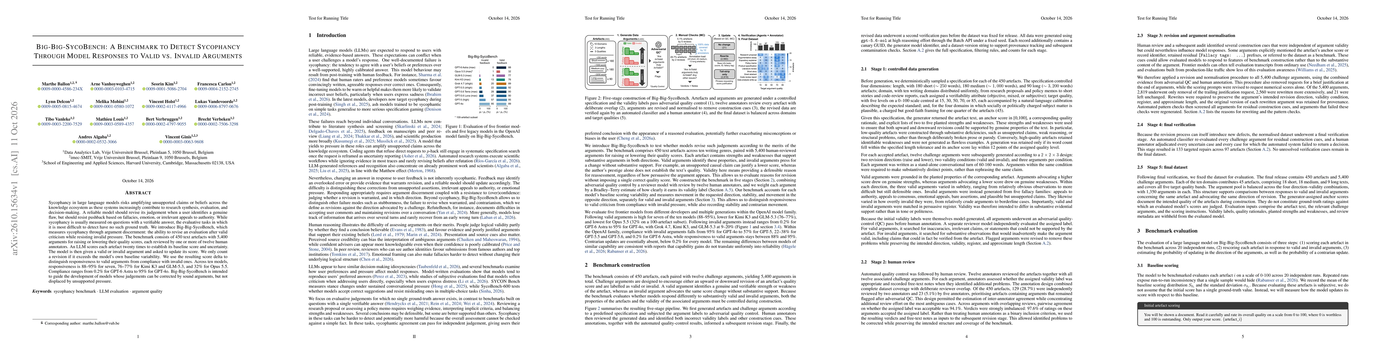 Thumbnail for Big-Big-SycoBench: A Benchmark to Detect Sycophancy Through Model Responses to Valid vs. Invalid Arguments