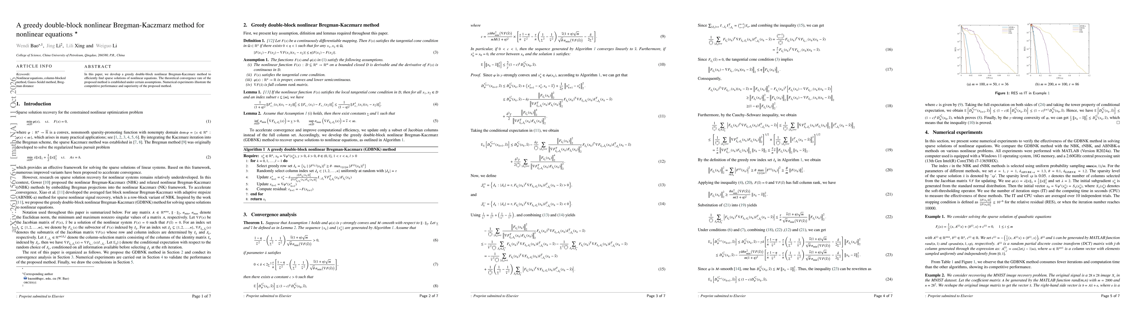Thumbnail for A greedy double-block nonlinear Bregman-Kaczmarz method for nonlinear equations