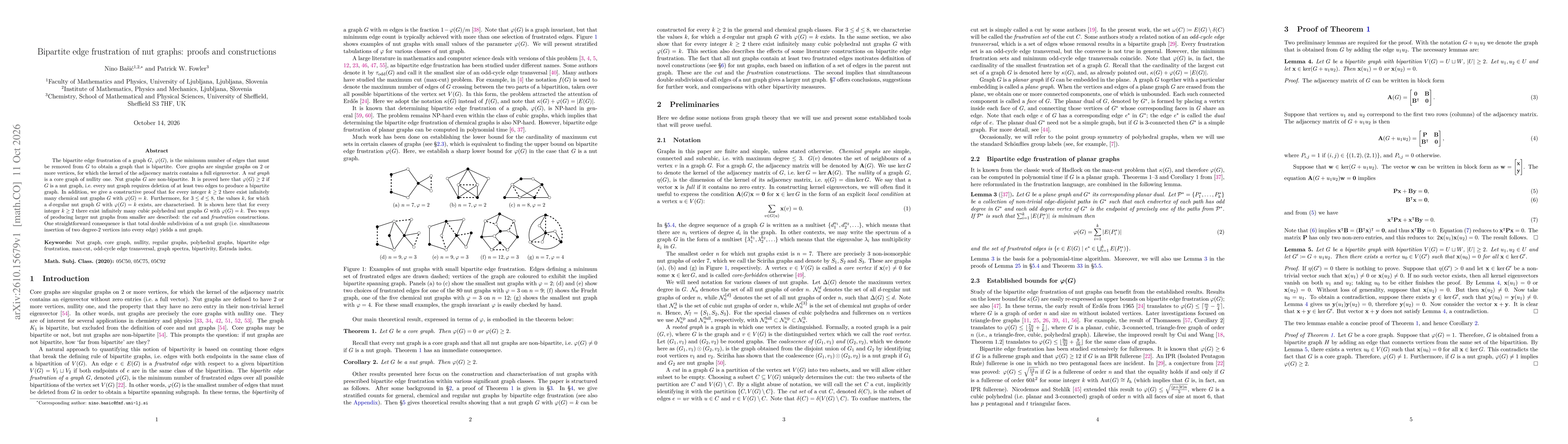 Thumbnail for Bipartite edge frustration of nut graphs: proofs and constructions