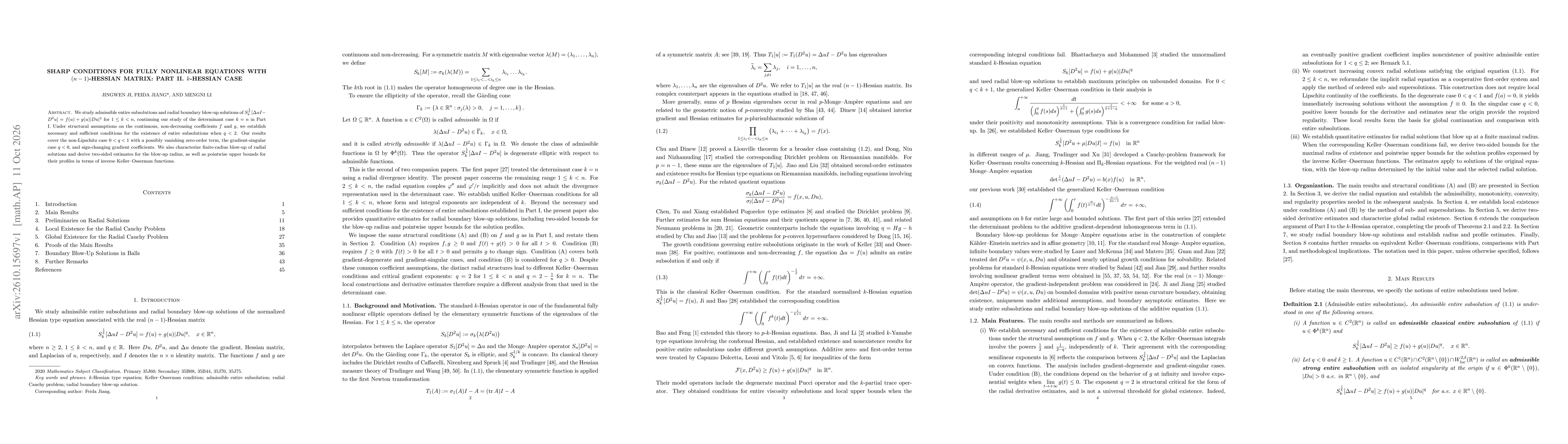 Thumbnail for Sharp conditions for fully nonlinear equations with $(n-1)$-Hessian matrix: Part II. $k$-Hessian case