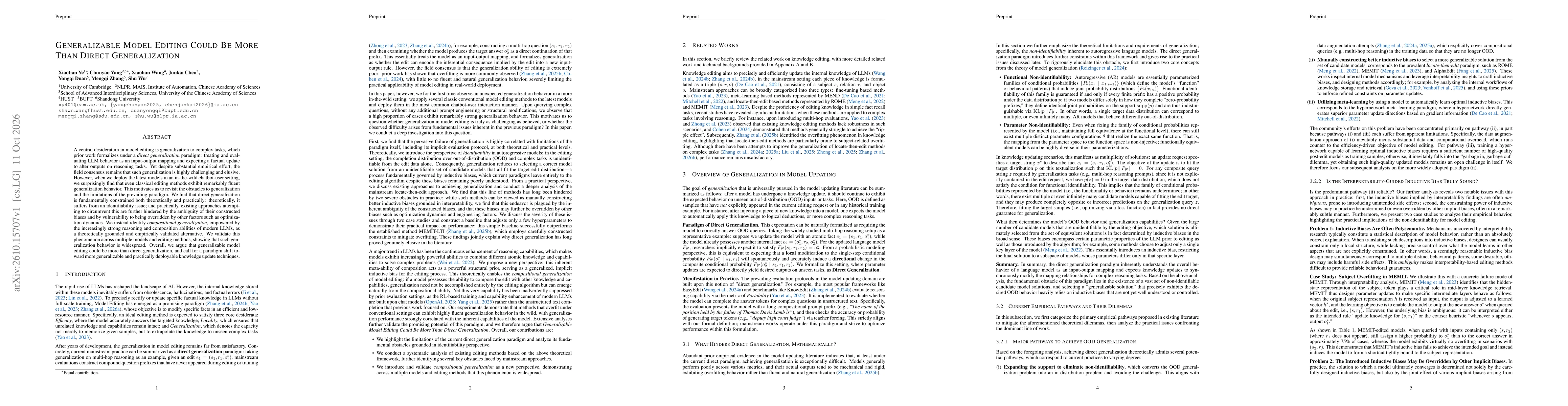 Thumbnail for Generalizable Model Editing Could Be More Than Direct Generalization