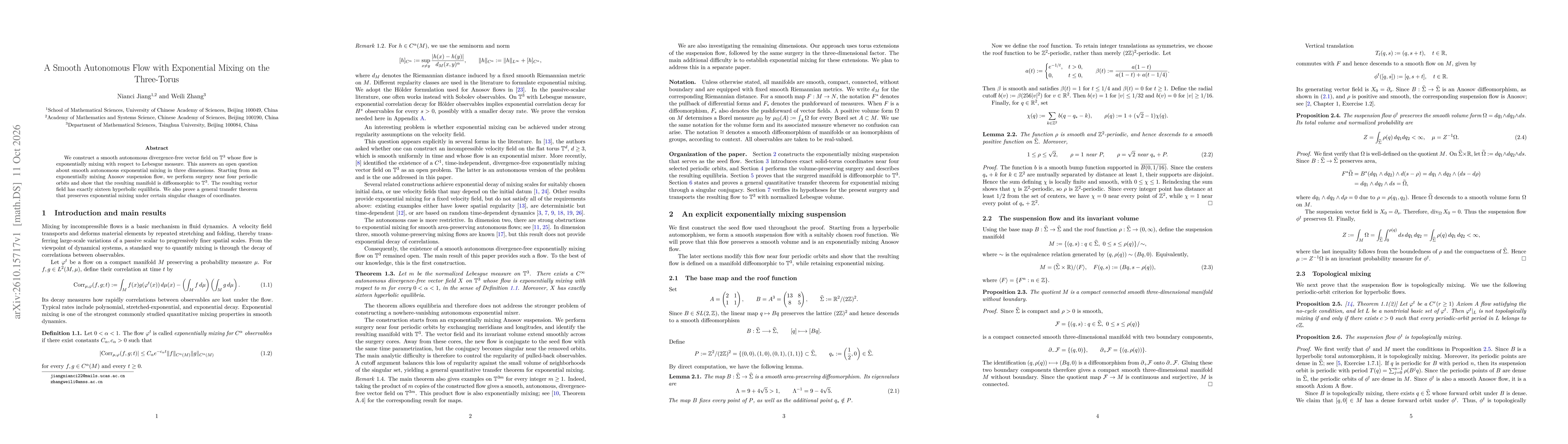 Thumbnail for A Smooth Autonomous Flow with Exponential Mixing on the Three-Torus