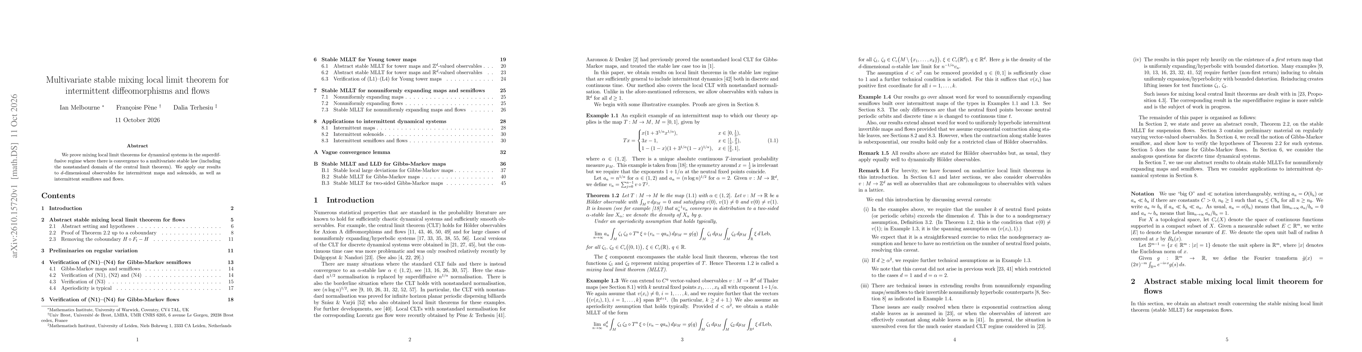 Thumbnail for Multivariate stable mixing local limit theorem for intermittent diffeomorphisms and flows