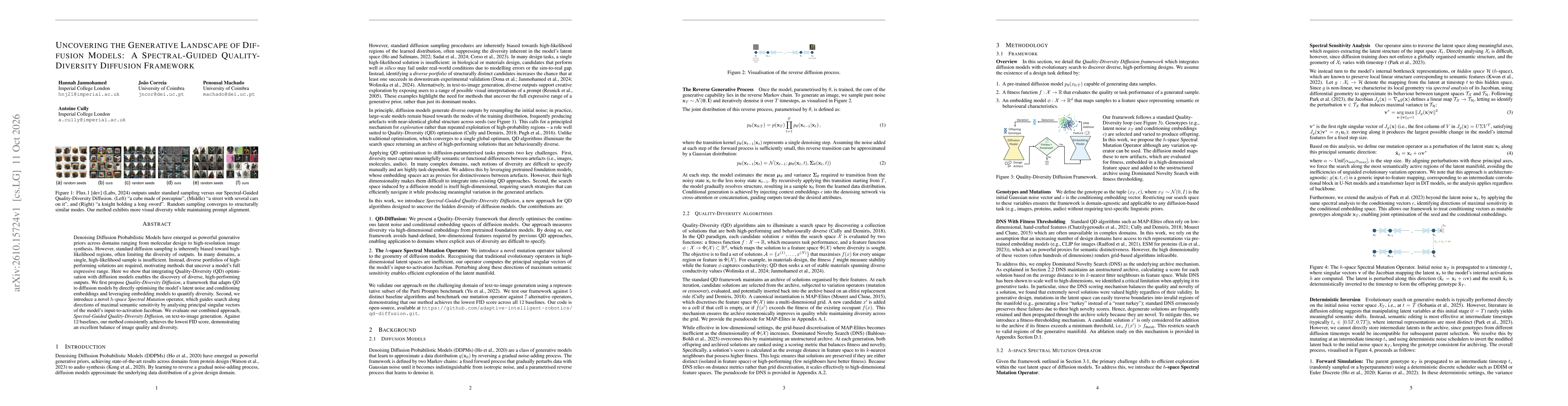 Thumbnail for Uncovering the Generative Landscape of Diffusion Models: A Spectral-Guided Quality-Diversity Diffusion Framework