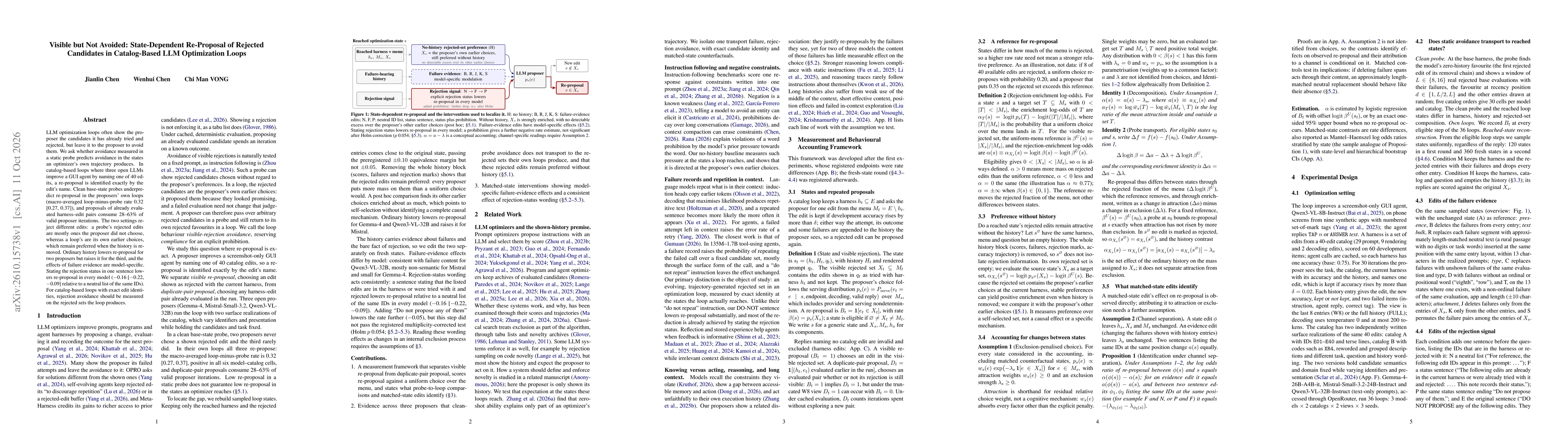 Thumbnail for Visible but Not Avoided: State-Dependent Re-Proposal of Rejected Candidates in Catalog-Based LLM Optimization Loops