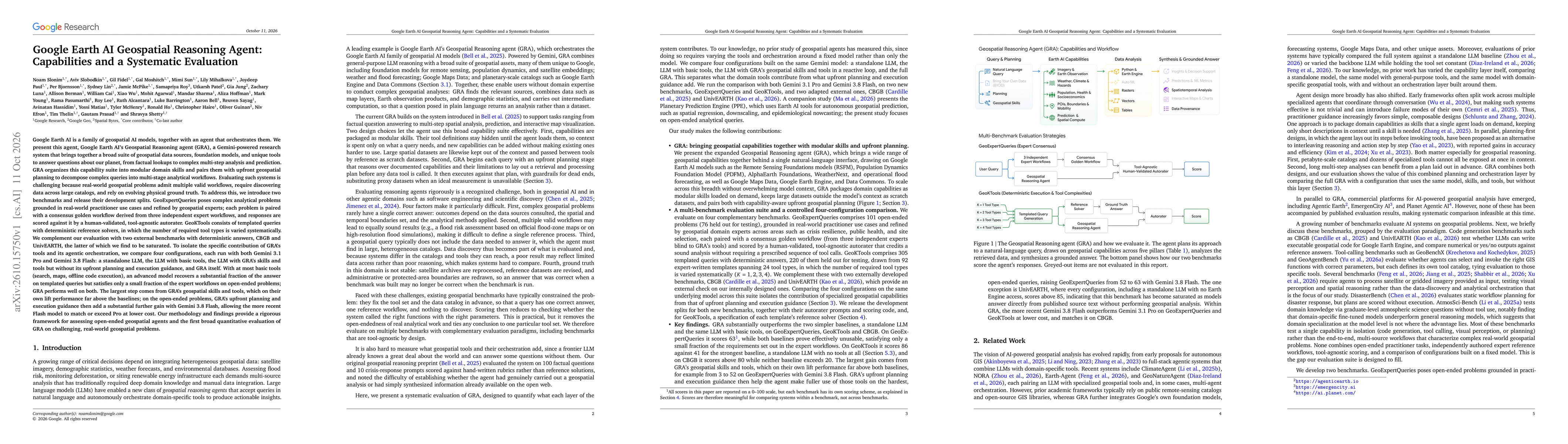 Thumbnail for Google Earth AI Geospatial Reasoning Agent: Capabilities and a Systematic Evaluation