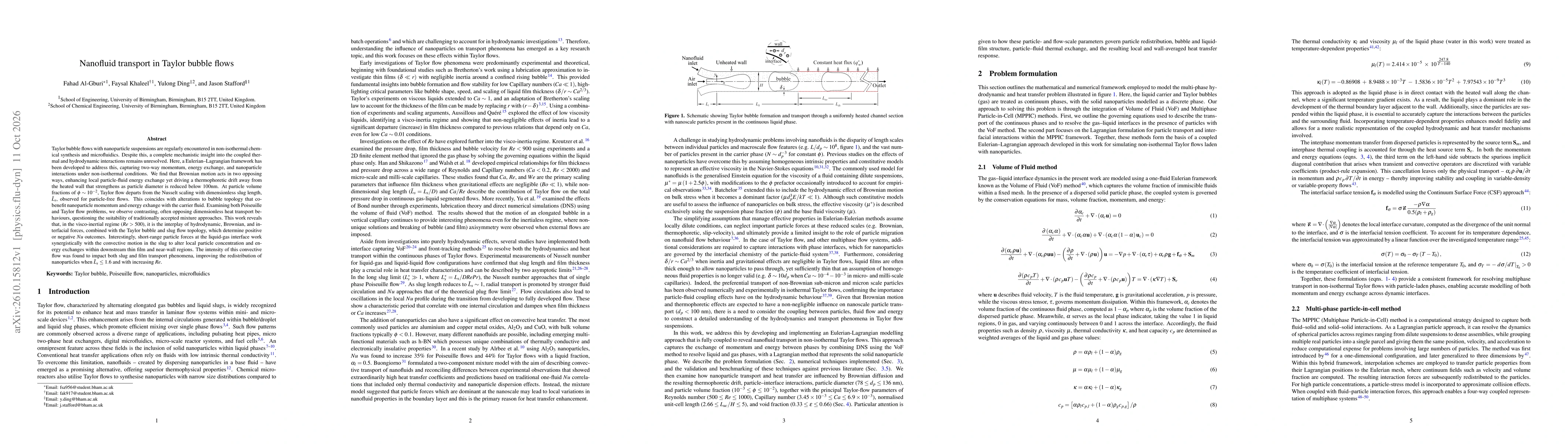 Thumbnail for Nanofluid transport in Taylor bubble flows