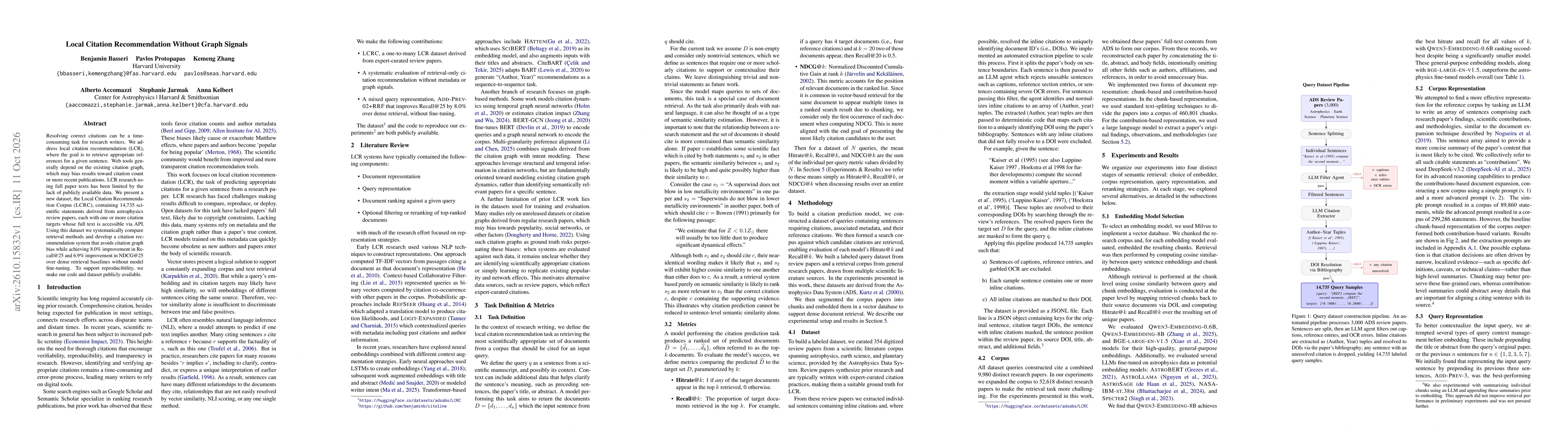 Thumbnail for Local Citation Recommendation Without Graph Signals