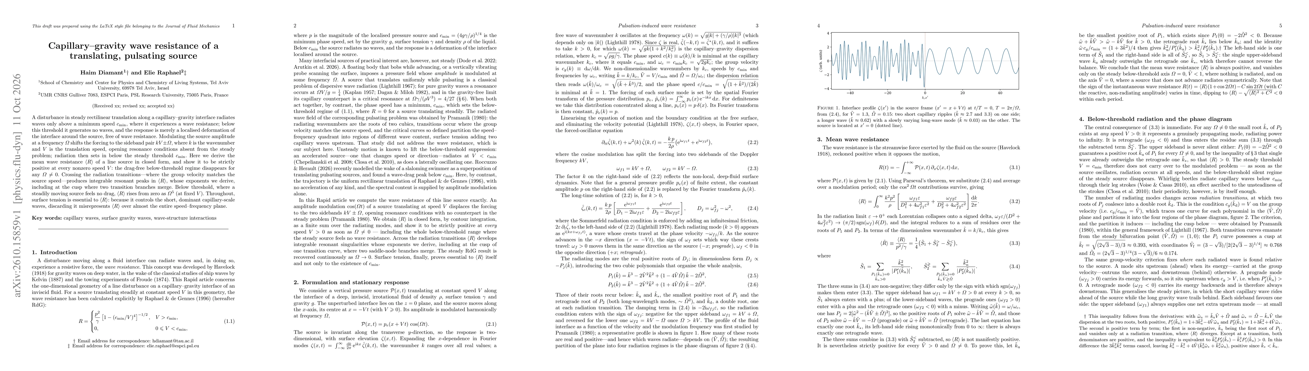 Thumbnail for Capillary-gravity wave resistance of a translating, pulsating source