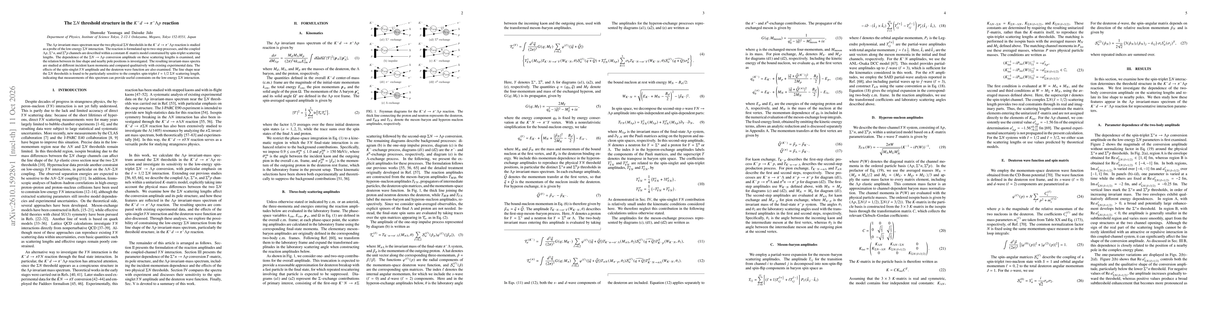 Thumbnail for The $ΣN$ threshold structure in the $K^-d\toπ^-Λp$ reaction