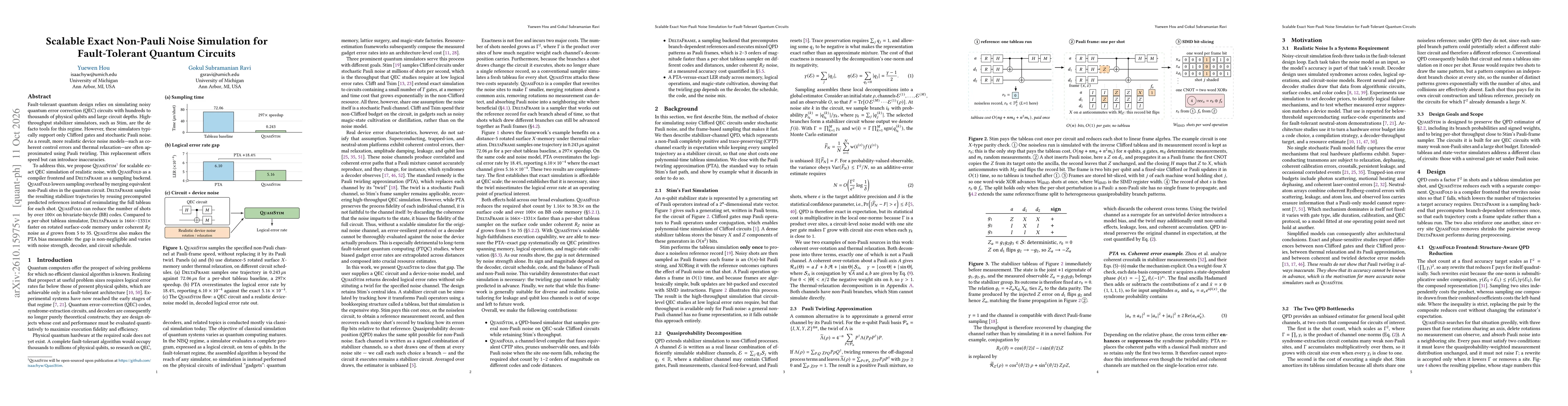 Thumbnail for Scalable Exact Non-Pauli Noise Simulation for Fault-Tolerant Quantum Circuits