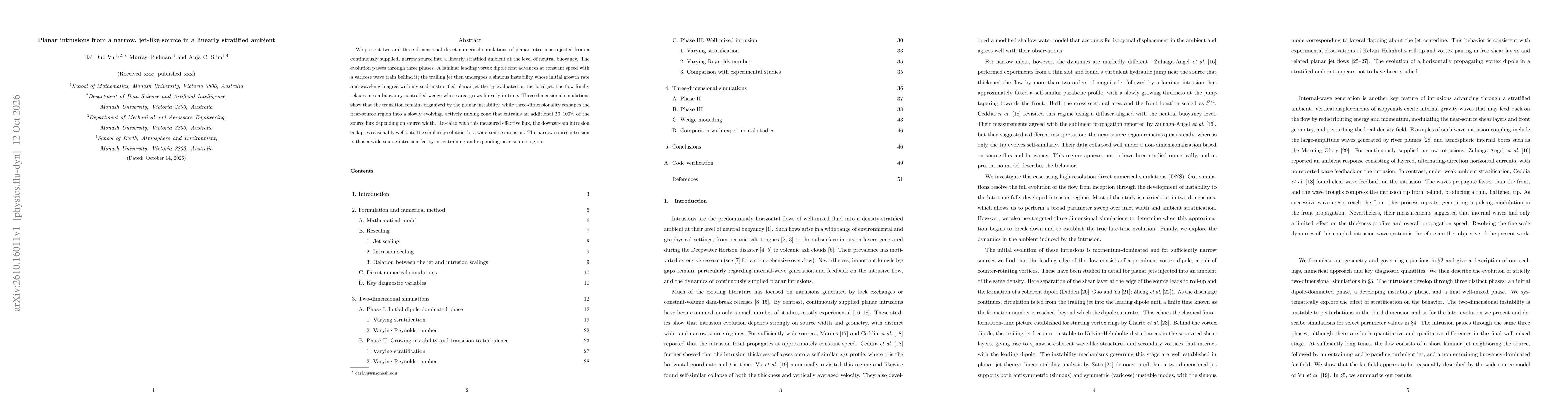 Thumbnail for Planar intrusions from a narrow, jet-like source in a linearly stratified ambient
