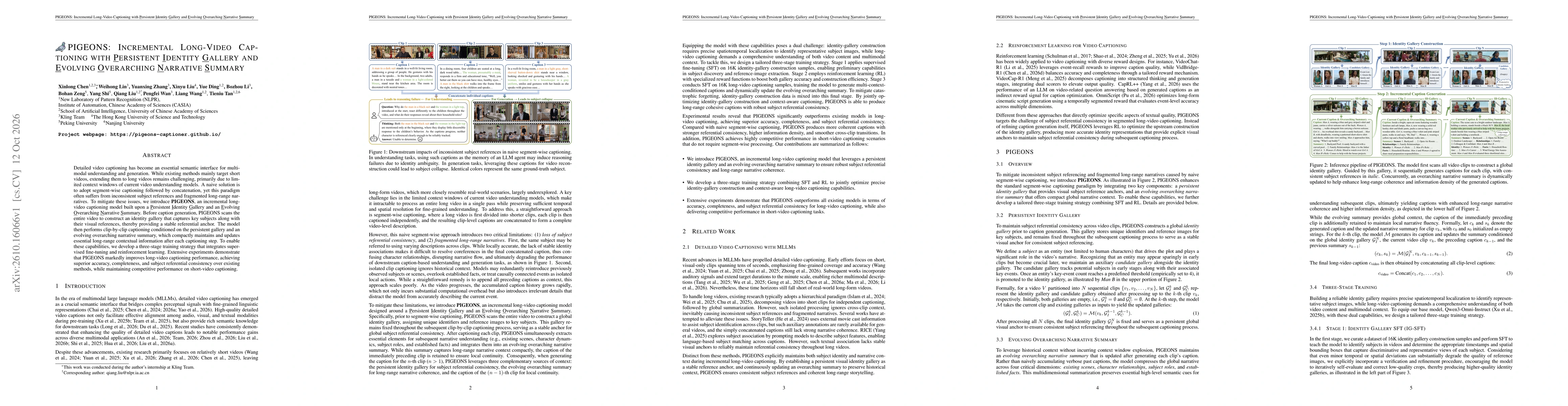 Thumbnail for PIGEONS: Incremental Long-Video Captioning with Persistent Identity Gallery and Evolving Overarching Narrative Summary