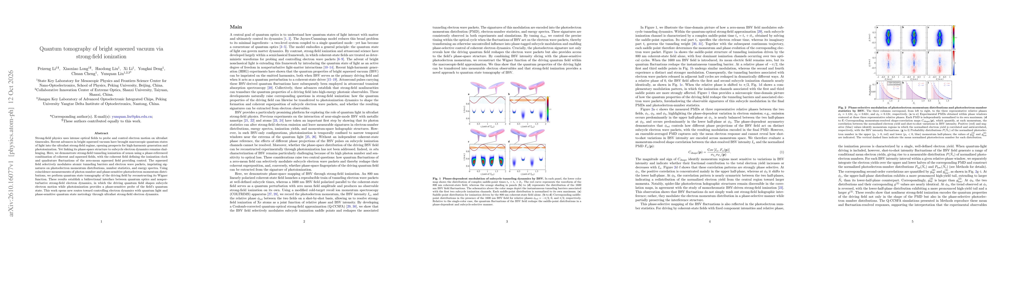 Thumbnail for Quantum tomography of bright squeezed vacuum via strong-field ionization