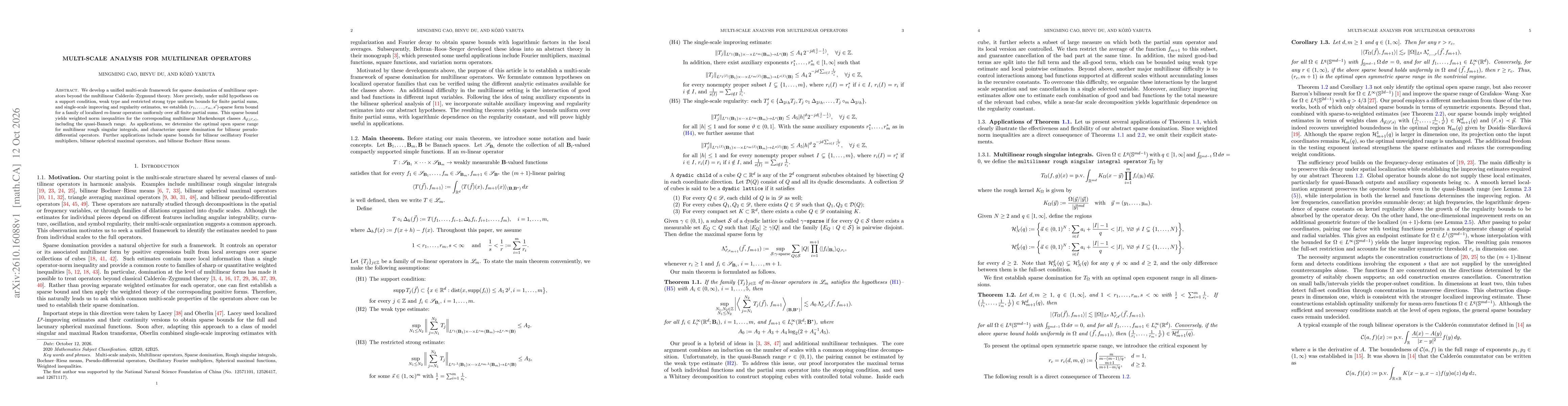 Thumbnail for Multi-scale analysis for multilinear operators