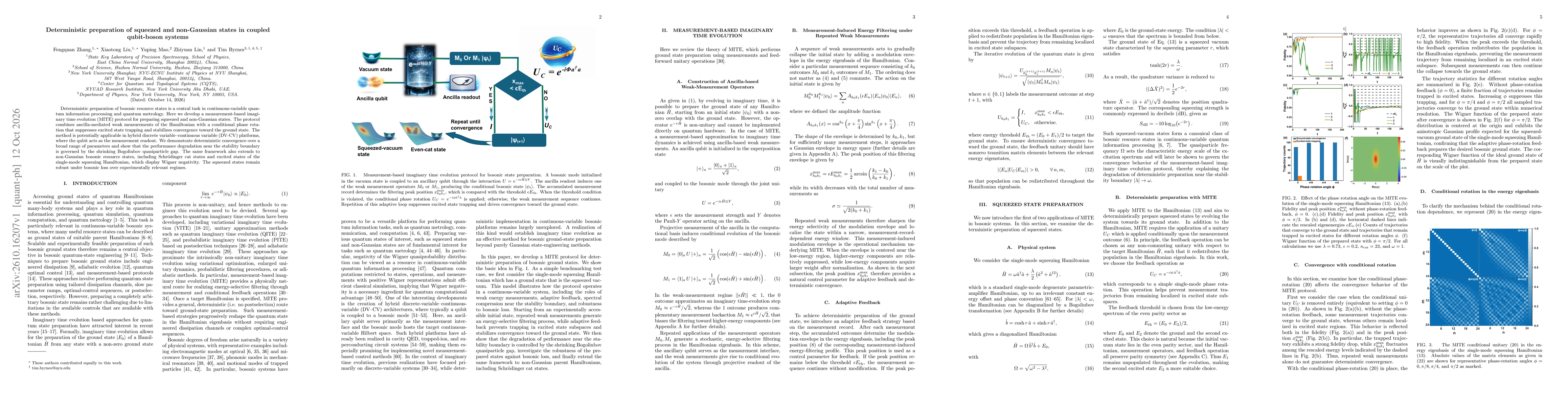 Thumbnail for Deterministic preparation of squeezed and non-Gaussian states in coupled qubit-boson systems
