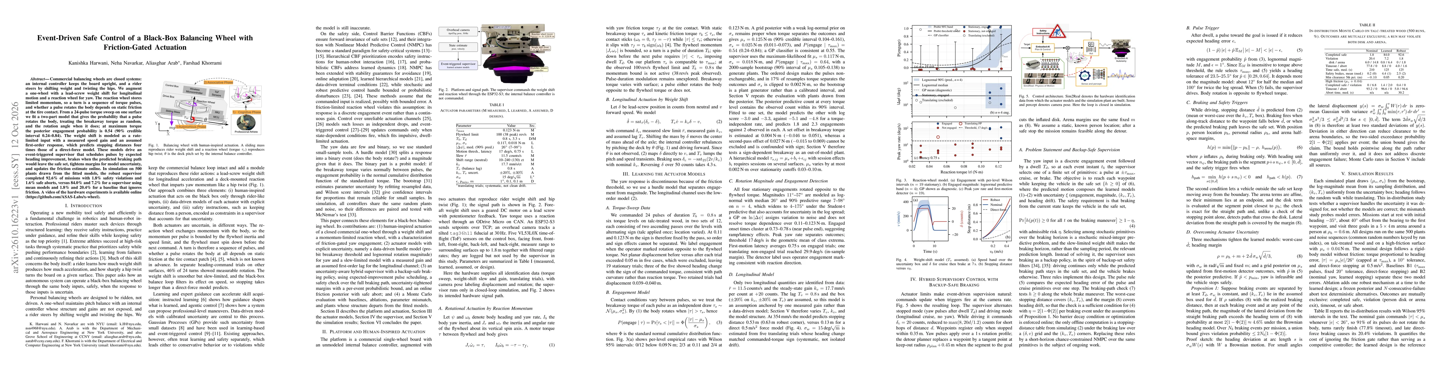 Thumbnail for Event-Driven Safe Control of a Black-Box Balancing Wheel with Friction-Gated Actuation