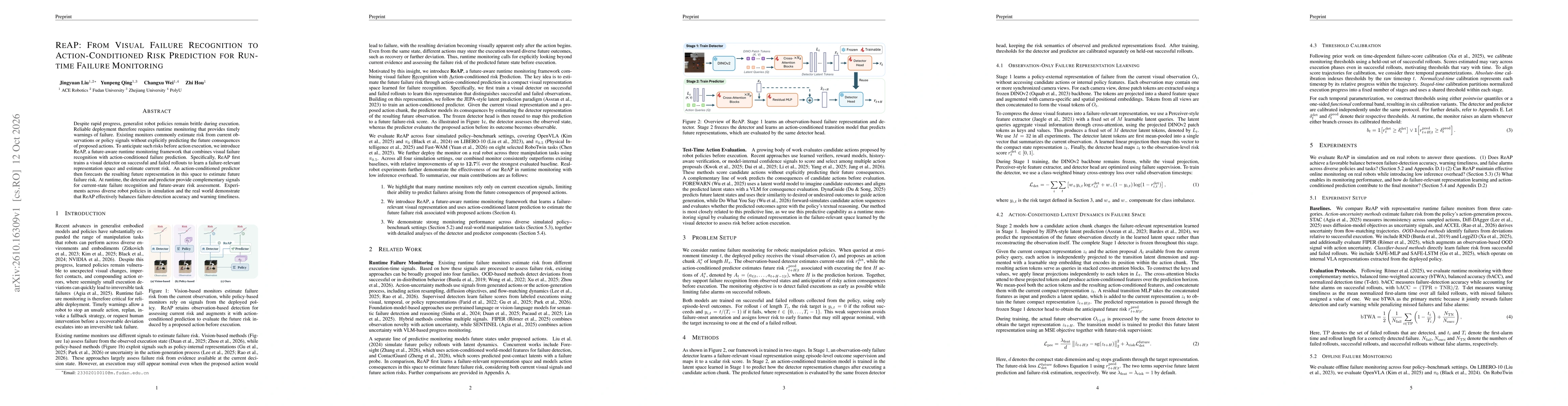 Thumbnail for ReAP: From Visual Failure Recognition to Action-Conditioned Risk Prediction for Runtime Failure Monitoring
