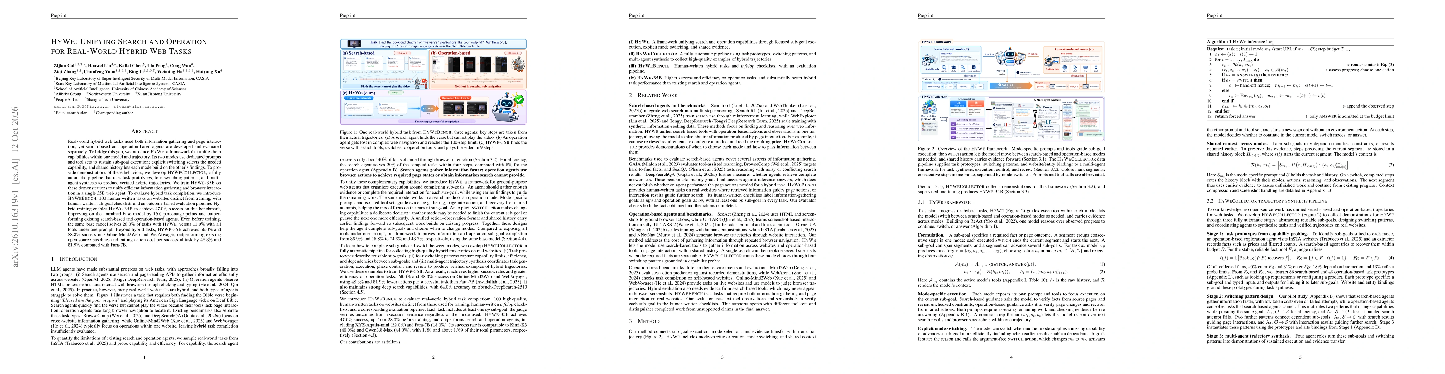 Thumbnail for HyWe: Unifying Search and Operation for Real-World Hybrid Web Tasks