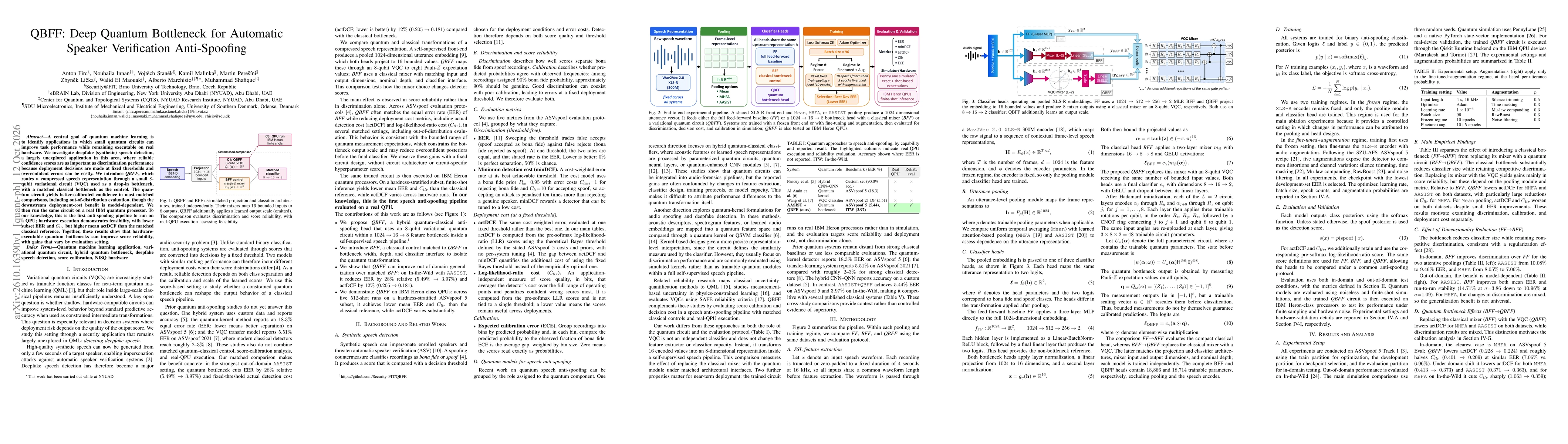 Thumbnail for QBFF: Deep Quantum Bottleneck for Automatic Speaker Verification Anti-Spoofing