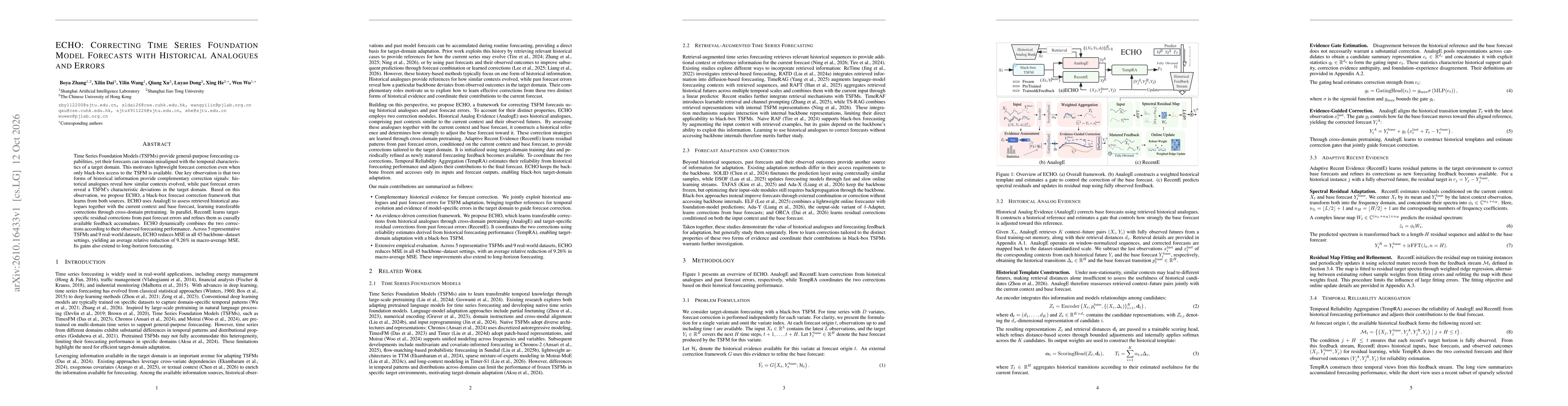 Thumbnail for ECHO: Correcting Time Series Foundation Model Forecasts with Historical Analogues and Errors
