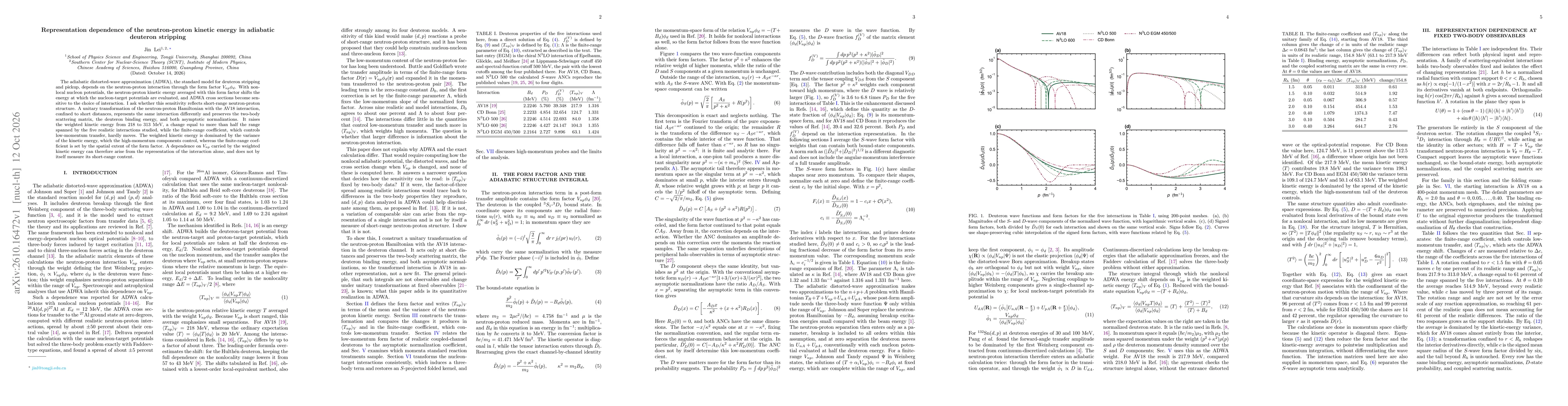 Thumbnail for Representation dependence of the neutron-proton kinetic energy in adiabatic deuteron stripping
