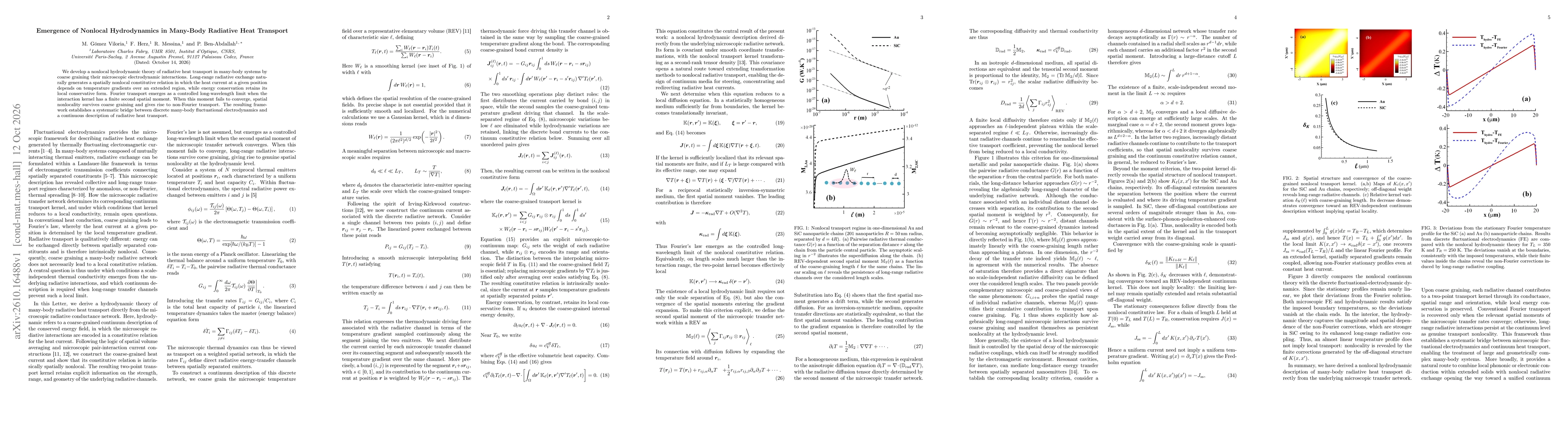 Thumbnail for Emergence of Nonlocal Hydrodynamics in Many-Body Radiative Heat Transport