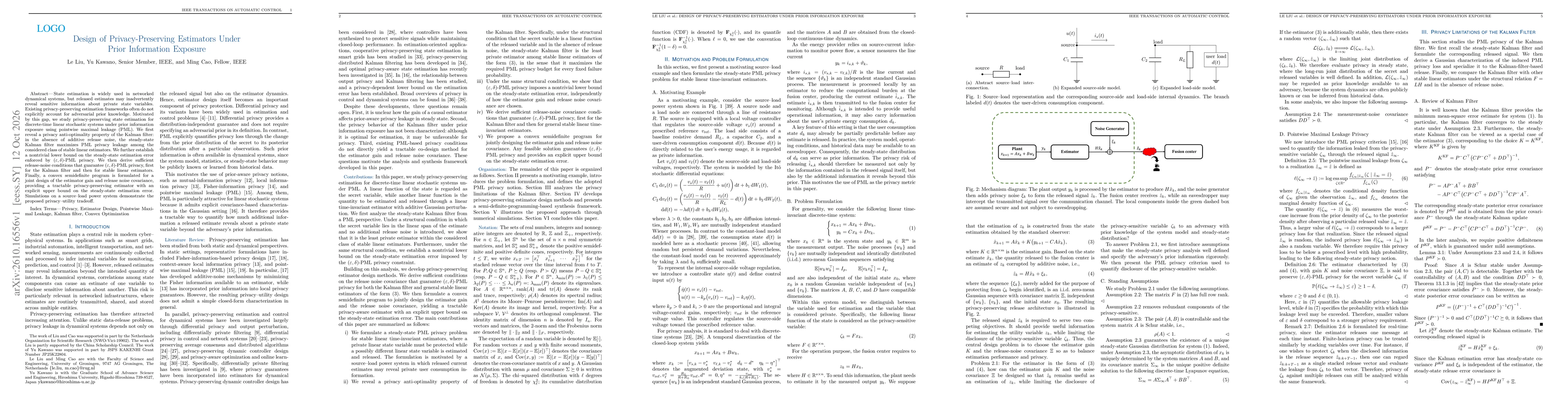 Thumbnail for Design of Privacy-Preserving Estimators Under Prior Information Exposure
