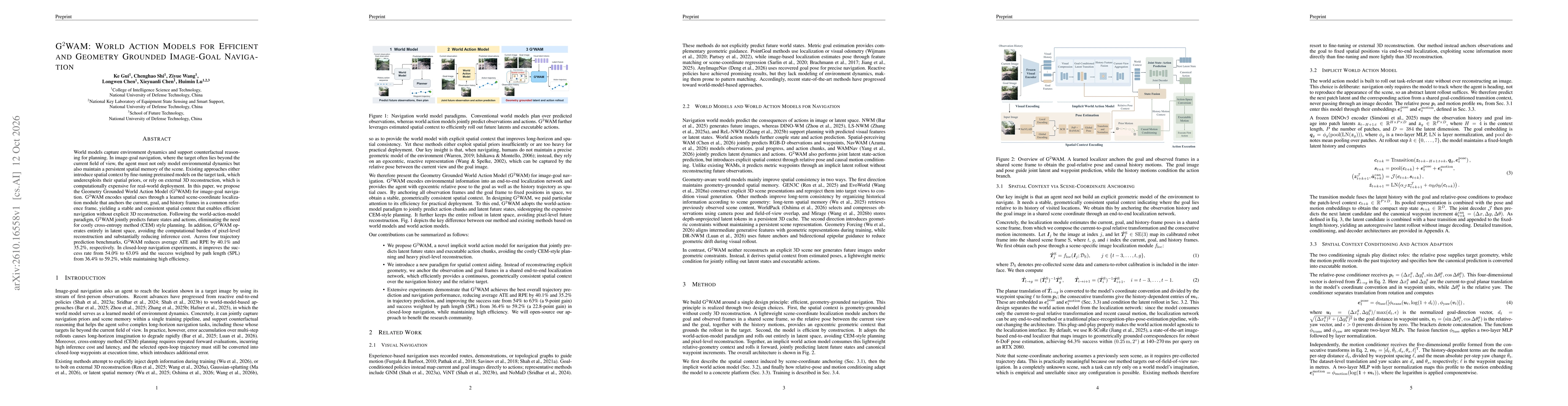 Thumbnail for G$^2$WAM: World Action Models for Efficient and Geometry Grounded Image-Goal Navigation