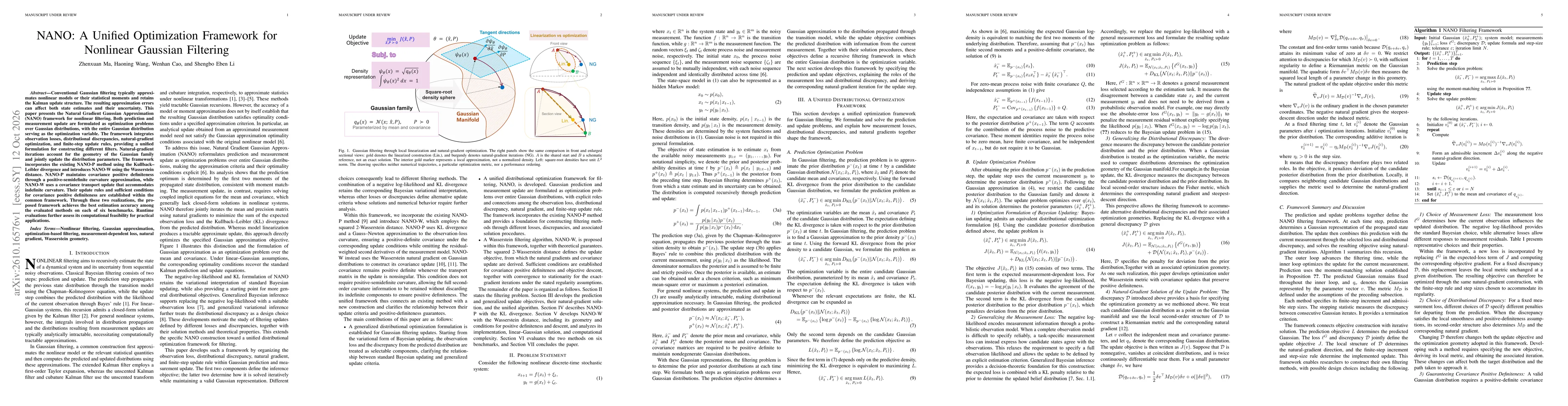 Thumbnail for NANO: A Unified Optimization Framework for Nonlinear Gaussian Filtering