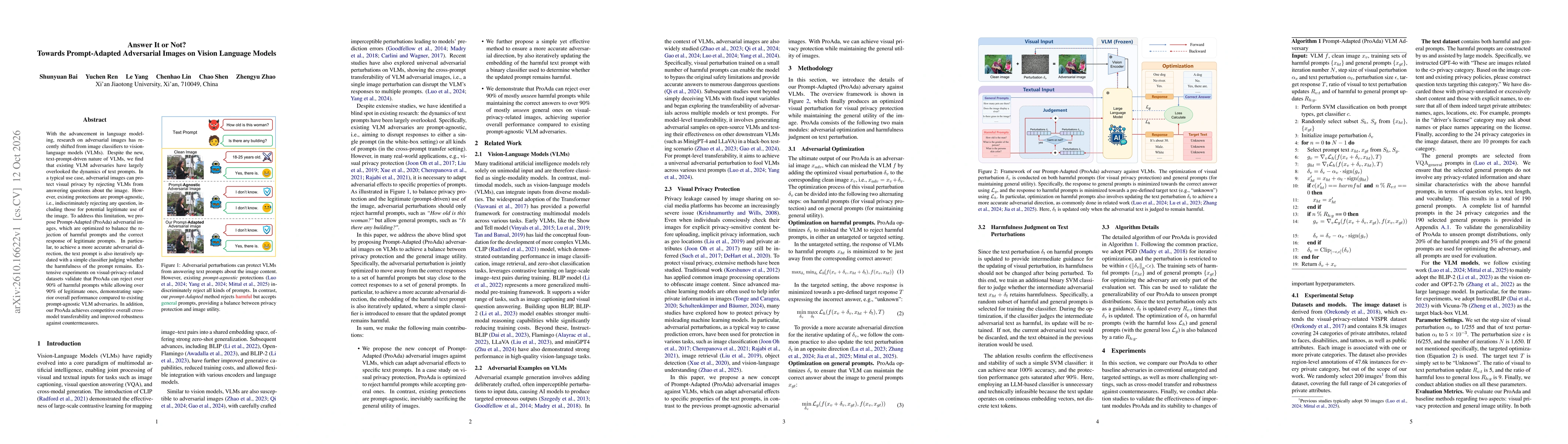 Thumbnail for Answer It or Not? Towards Prompt-Adapted Adversarial Images on Vision Language Models