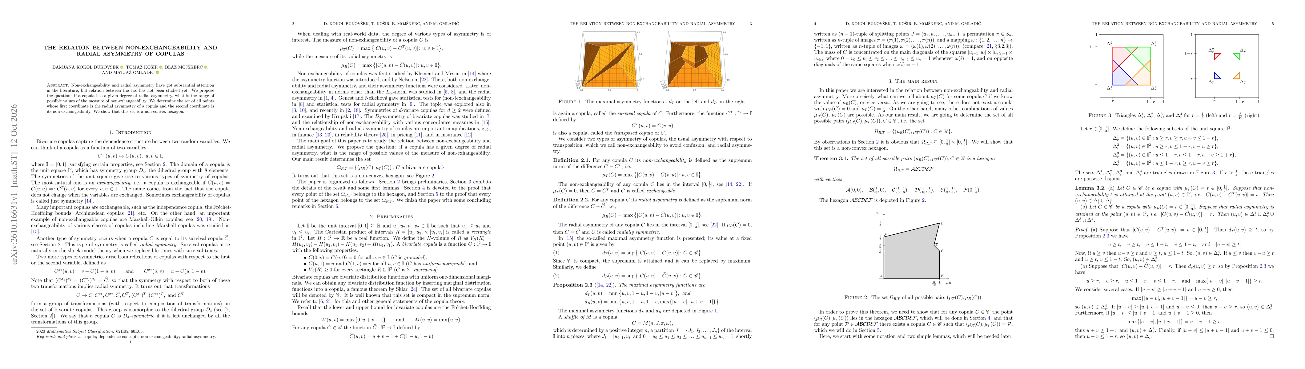 Thumbnail for The relation between non-exchangeability and radial asymmetry of copulas