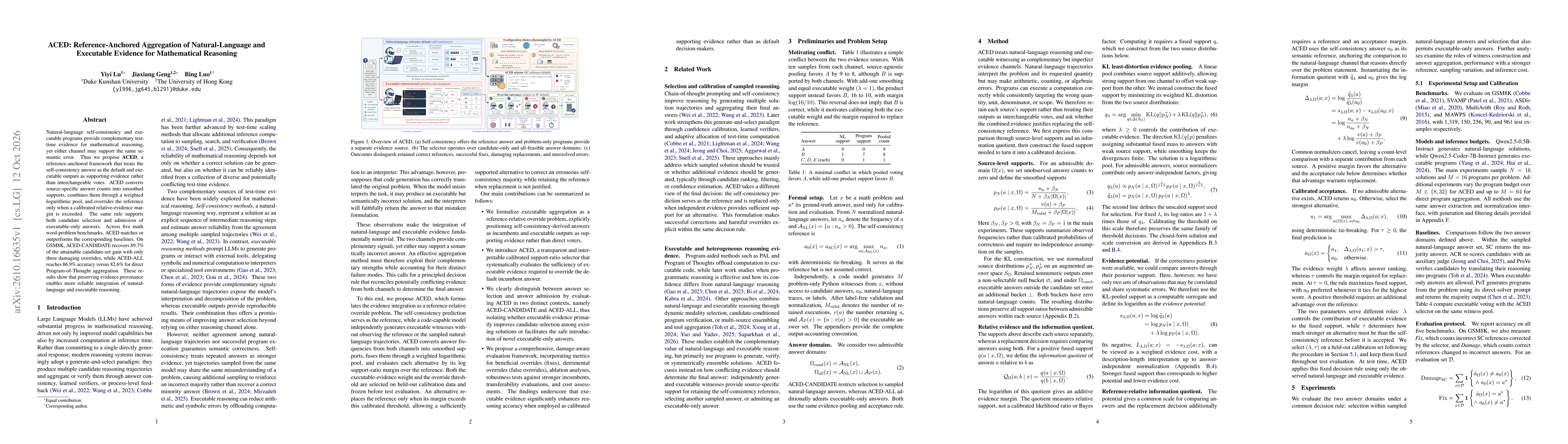 Thumbnail for ACED: Reference-Anchored Aggregation of Natural-Language and Executable Evidence for Mathematical Reasoning
