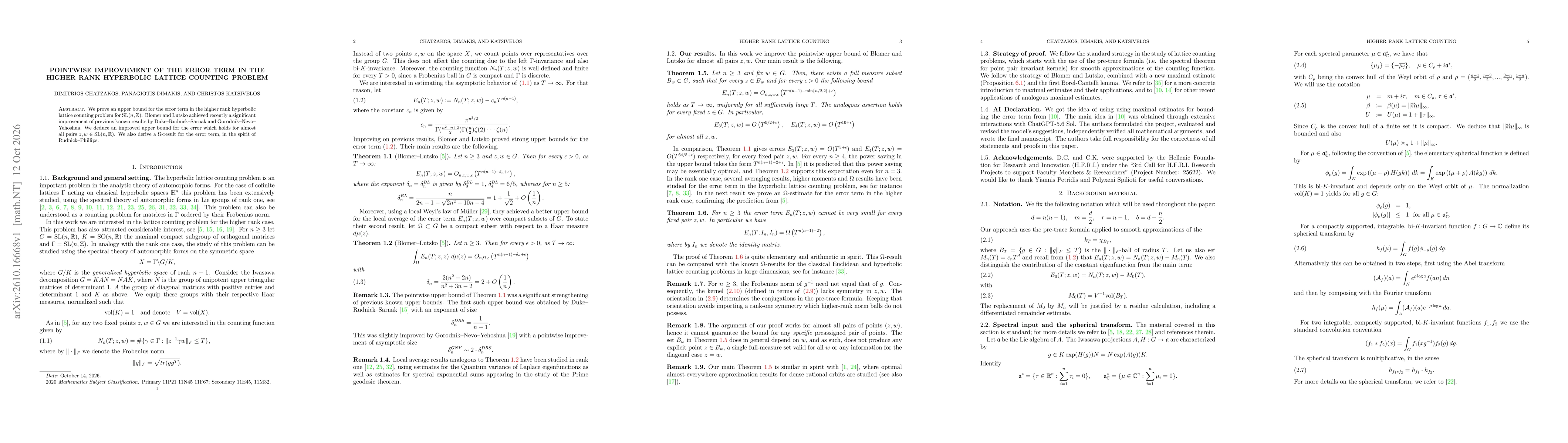 Thumbnail for Pointwise improvement of the error term in the higher rank hyperbolic lattice counting problem