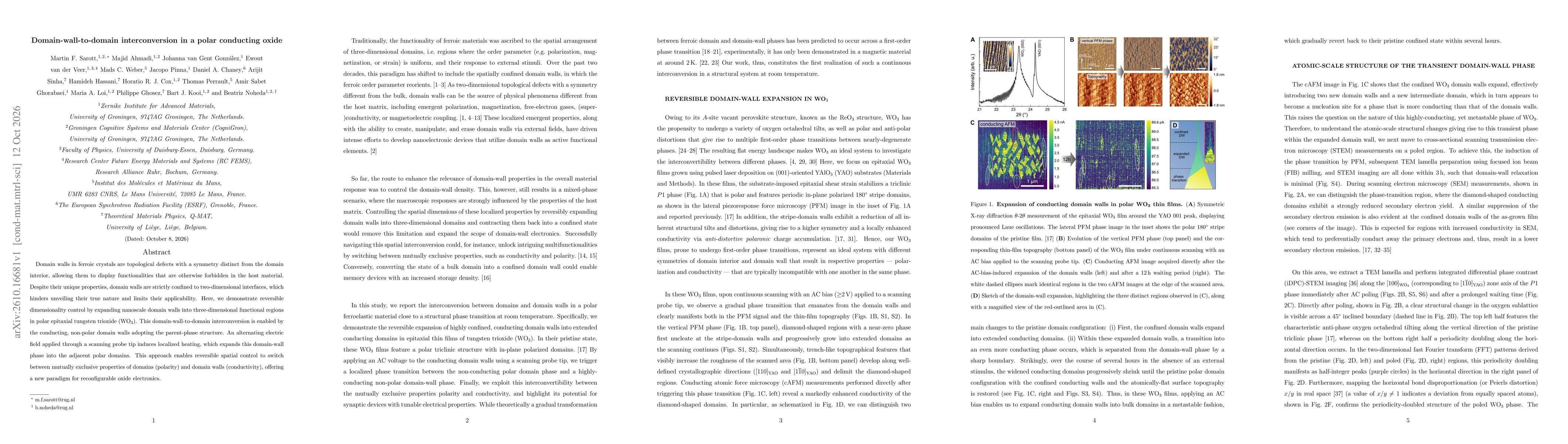 Thumbnail for Domain-wall-to-domain interconversion in a polar conducting oxide