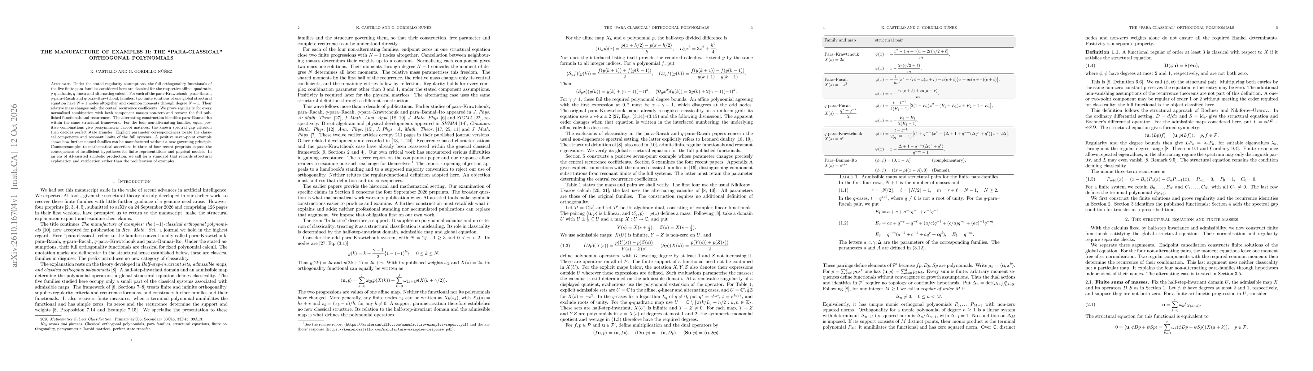 Thumbnail for The manufacture of examples II: the "para-classical" orthogonal polynomials