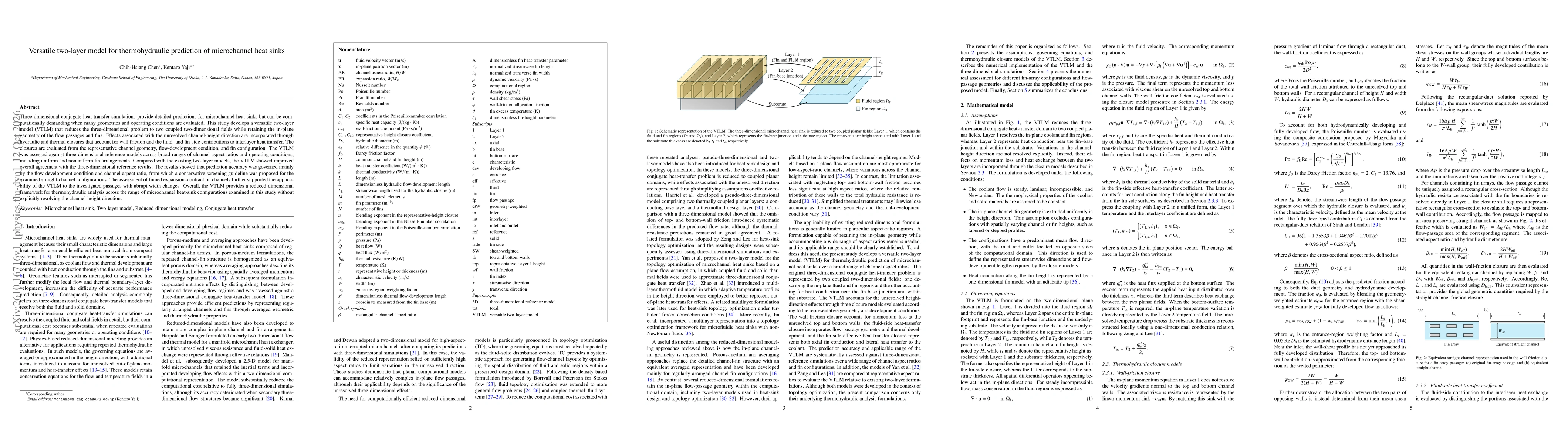 Thumbnail for Versatile two-layer model for thermohydraulic prediction of microchannel heat sinks
