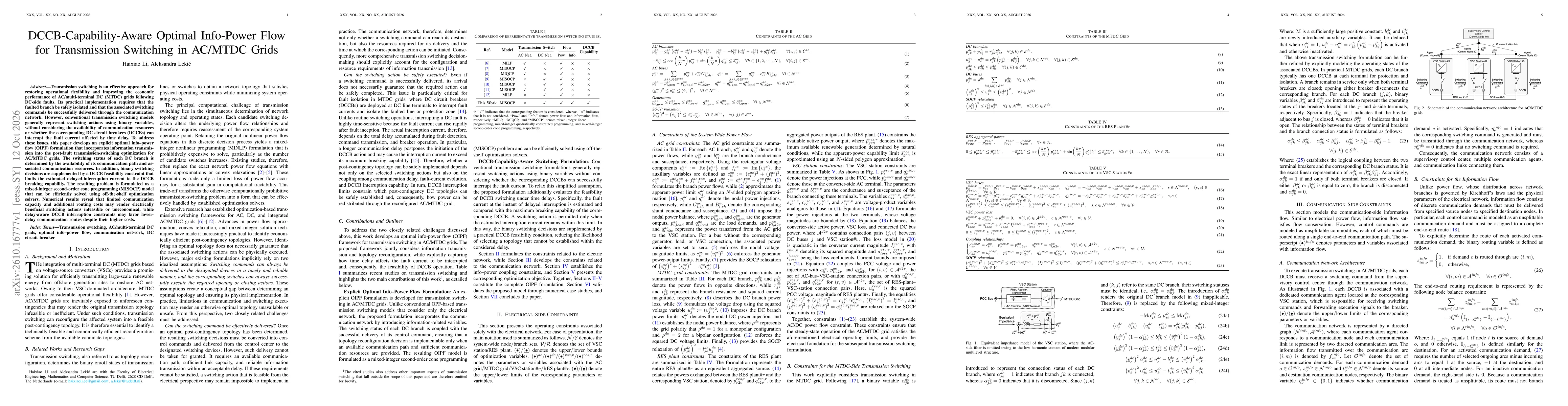 Thumbnail for DCCB-Capability-Aware Optimal Info-Power Flow for Transmission Switching in AC/MTDC Grids