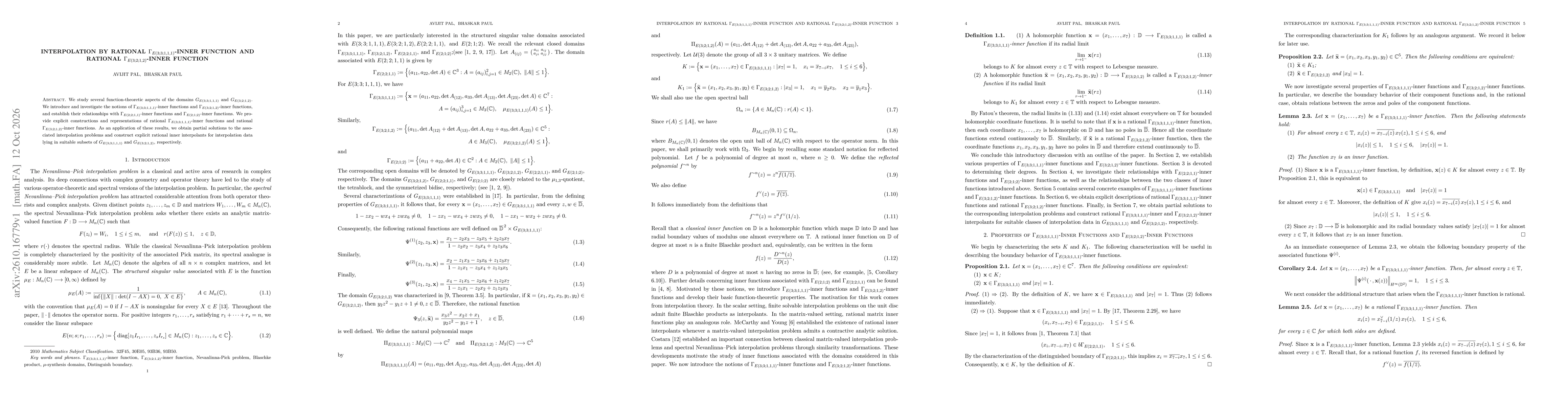 Thumbnail for Interpolation by Rational $Γ_{E(3; 3; 1, 1, 1)}$-Inner Function and Rational $Γ_{E(3; 2; 1, 2)}$-Inner Function