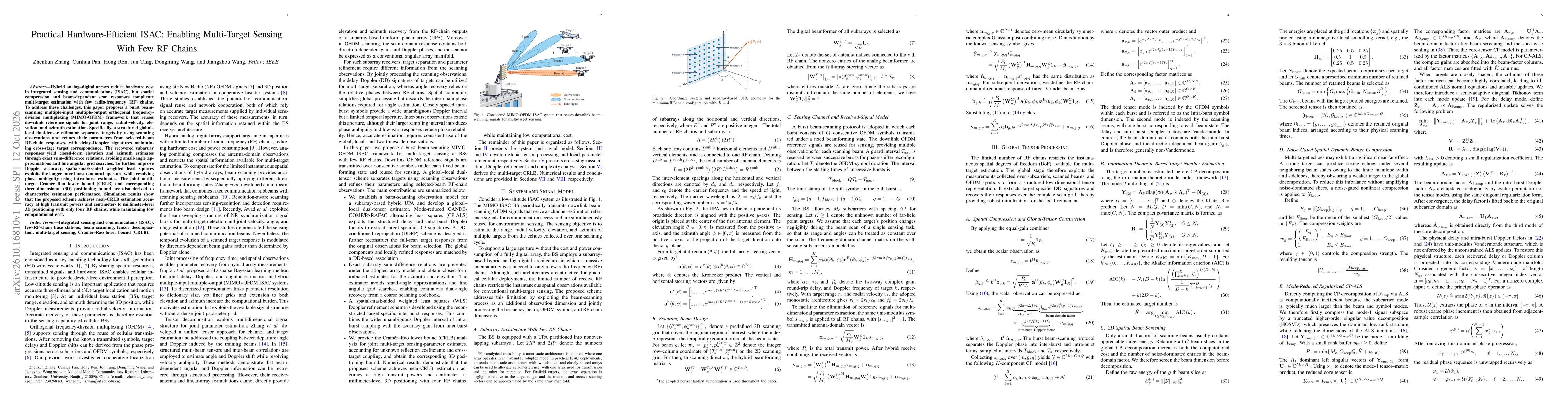 Thumbnail for Practical Hardware-Efficient ISAC: Enabling Multi-Target Sensing With Few RF Chains