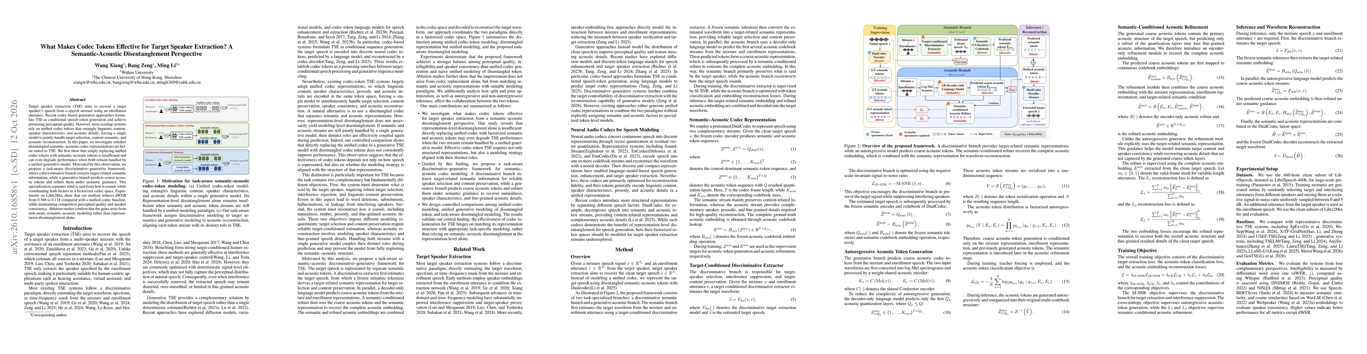 Thumbnail for What Makes Codec Tokens Effective for Target Speaker Extraction? A Semantic-Acoustic Disentanglement Perspective