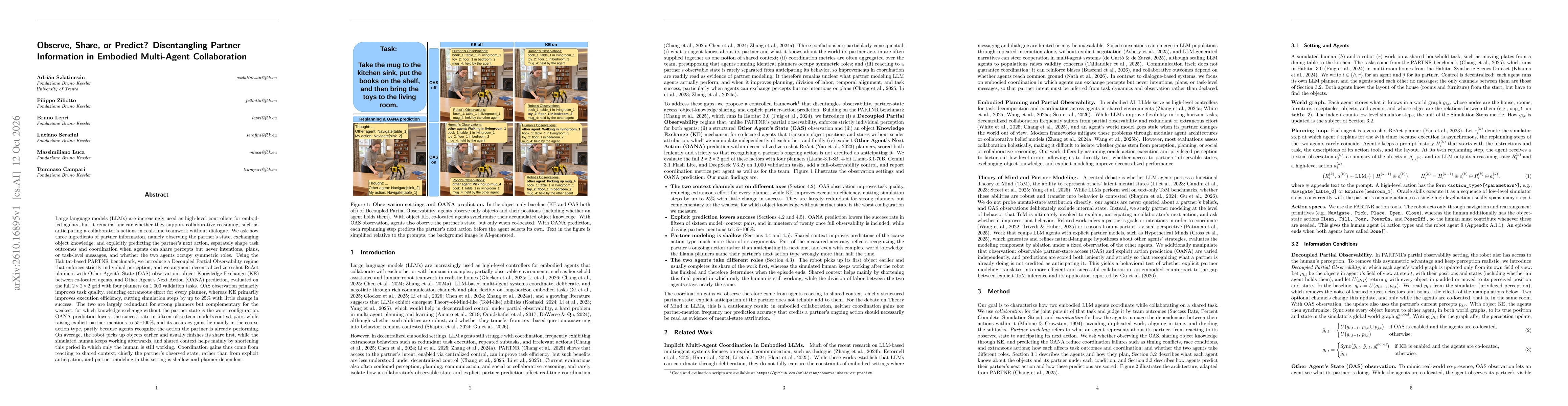 Thumbnail for Observe, Share, or Predict? Disentangling Partner Information in Embodied Multi-Agent Collaboration