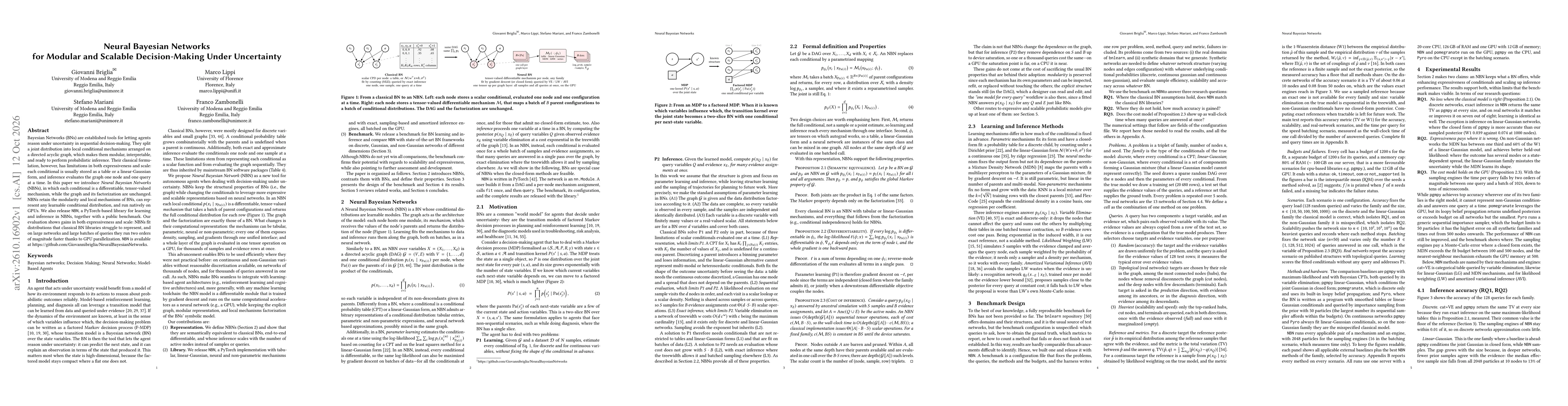 Thumbnail for Neural Bayesian Networks for Modular and Scalable Decision-Making Under Uncertainty
