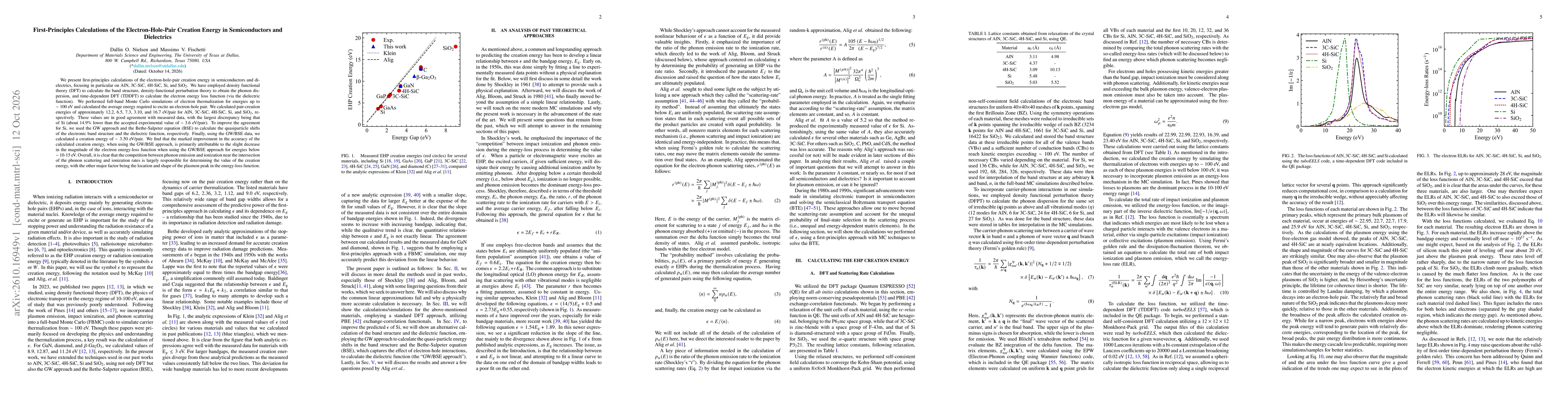 Thumbnail for First-Principles Calculations of the Electron-Hole-Pair Creation Energy in Semiconductors and Dielectrics