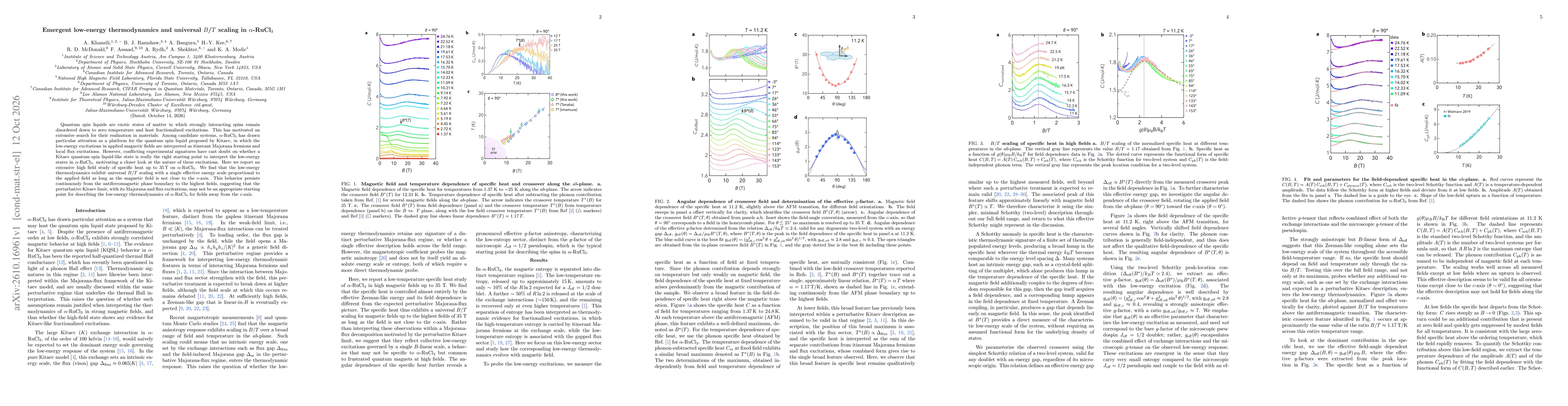 Thumbnail for Emergent low-energy thermodynamics and universal $B/T$ scaling in $α$-RuCl$_3$